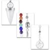 SUNYIK Natural 7 Chakra Crystal Point Pendulum for Dowsing Divination, Buddha Head Cone Pendulum with 7 Chakra Beads Chain 7.5'', Rock Quartz view 4