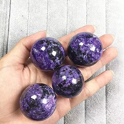1PC 30MM-35MM Natural Purple Charoite Spheres Crystal Ball for Healing