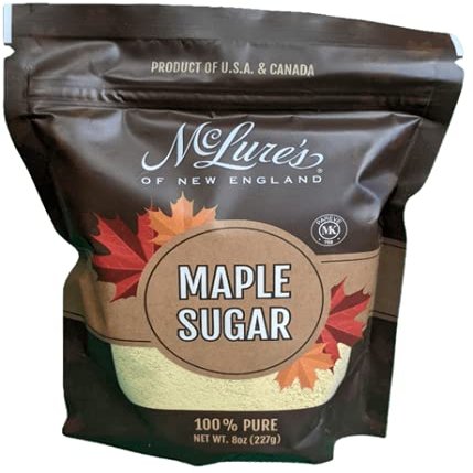 MCLURE'S MAPLE SUGAR 8oz New England Grade A Natural Sweetener