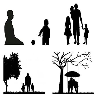 1/4 Sheet - Father's Day Dad Silhouette Birthday - D24718-2D Edible Cake Cupcake Party Topper