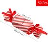 DARENYI 50 Pcs Christmas Candy Boxes Empty Treat Boxes with Ribbon Red Small Candy Boxes for Sweets, Chocolate, Decoration Gift Boxes Party Favor Boxes Cookie Boxes for Xmas, Wedding Party Wrap Bag view 2