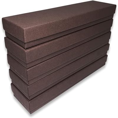 8 Qty - Dark Chocolate-Brown Cotton Filled Gift Boxes - Size 8" x 2" x 7/8" - USA Made -- Holidays/ Birthdays /Sales/ Storage/ Display/ Travel -