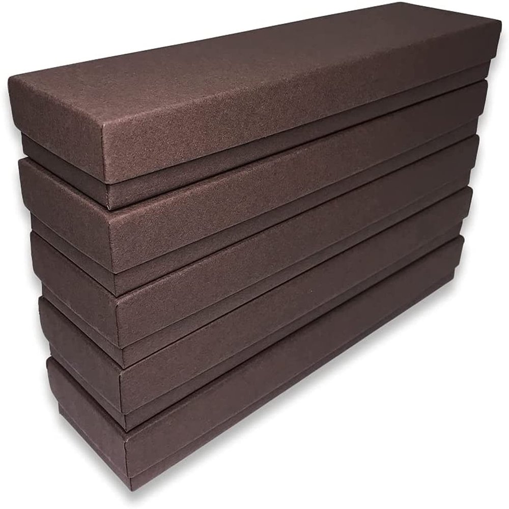 8 Qty - Dark Chocolate-Brown Cotton Filled Gift Boxes - Size 8" x 2" x 7/8" - USA Made -- Holidays/ Birthdays /Sales/ Storage/ Display/ Travel -