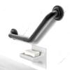 AquaChase 1-1/4 x 16in Angled Grab Bar for Stud Mount with Knurled Grip, Bathroom Mobility Aid, ADA Compliant Heavy Duty 500lbs Support, Rustproof Stainless Steel (Matte Black) view 3