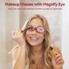 Agatige Eyeglasses for Makeup Application, Makeup Glasses with Magnify Eye Rotating Makeup Glasses for Women Makeup Essential Tool(Red +150) view 2