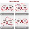 Agatige Eyeglasses for Makeup Application, Makeup Glasses with Magnify Eye Rotating Makeup Glasses for Women Makeup Essential Tool(Red +150) view 4