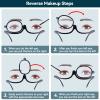 Agatige Makeup Glasses with Magnify Eye,Rotating Makeup Glasses for Women Makeup Essential Tool(Black 350) view 3