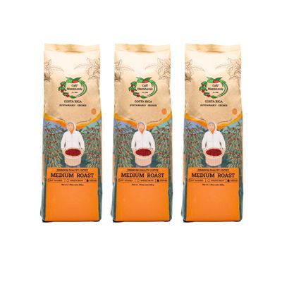 Cafe Monteverde - Medium Roast Coffee Bundle - Costa Rican Single Origin 100% Arabica Coffee - Ground (3-pack).