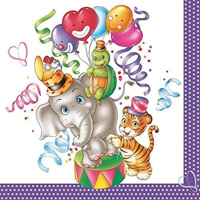 Keep Unique 20-ct 13x13 Animal Birds Paper Luncheon Decoupage Napkins, 3-Ply Servilletas Printed Kids Party Cocktail Napkin for Art, Dinner and Party, Disposable Napkins Decor