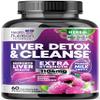 Gentle Liver Cleanse Detox & Repair Formula - Advanced Liver Support Supplement with Silymarin Milk Thistle, Dandelion Root, Artichoke Extract, Turmeric, Choline, & Beetroot - 60 Veggie Capsules view 1