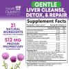 Gentle Liver Cleanse Detox & Repair Formula - Advanced Liver Support Supplement with Silymarin Milk Thistle, Dandelion Root, Artichoke Extract, Turmeric, Choline, & Beetroot - 60 Veggie Capsules view 2