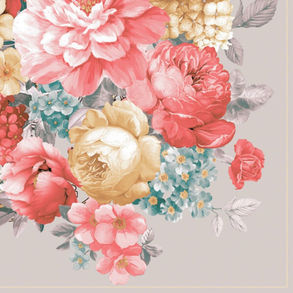 Keep Unique 20-ct 13x13 Flowers Paper Luncheon Decoupage Napkins, 3-Ply Servilletas Printed Flower Pink Peonies Cocktail Napkin for Art, Dinner and Party, Disposable Napkins Decor