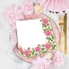Keep Unique 20-ct 13x13 Flowers Paper Luncheon Decoupage Napkins, 3-Ply Servilletas Printed Flower Border Cocktail Napkin for Art, Dinner and Party, Disposable Napkins Decor view 2