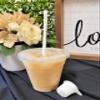 12 oz Crystal Clear Plastic Cups With Flat lids and White Paper Straws - For Summary Beverage, Party, to-go (100) view 2