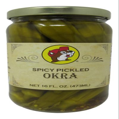 Buc-ee's Spicy Pickled Okra in a Resealable Jar, Gluten Free, No High Fructose Corn Syrup, 16 Fl. Ounces