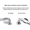 WYZDCP Stainless Steel Bright Bathroom Grab Handle Elderly Kids Pregnant Women Disabled Safety Non-Slip Handles,Wall Mounted Handrail view 3