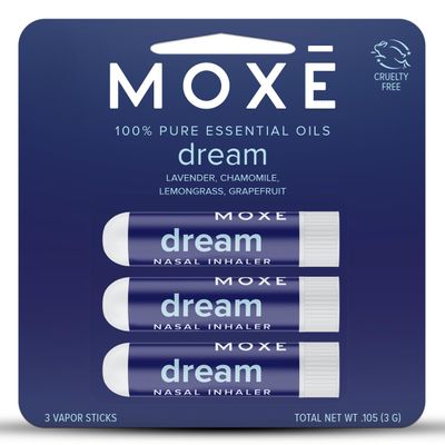 MOX Dream Nasal Inhaler Stick, Calming Bedtime Essential Oil Blend 3PK