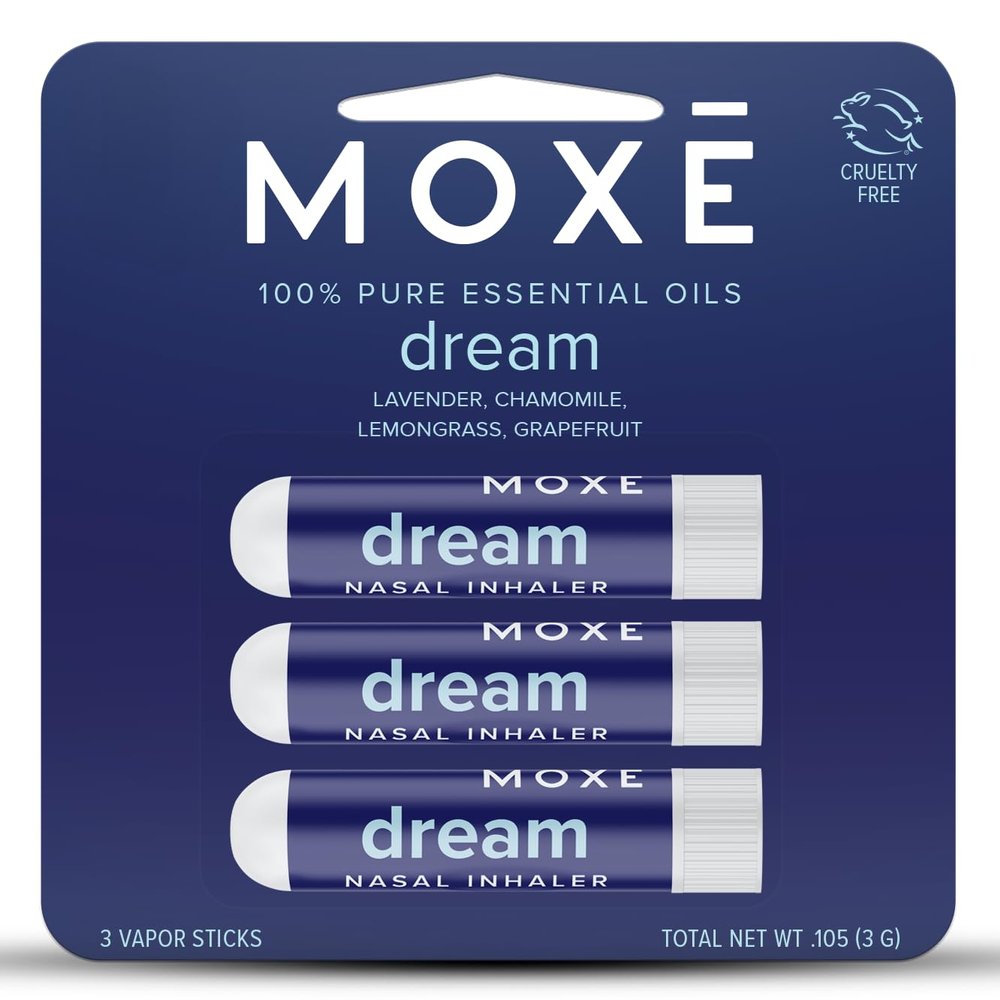 MOX Dream Nasal Inhaler Stick, Calming Bedtime Essential Oil Blend 3PK