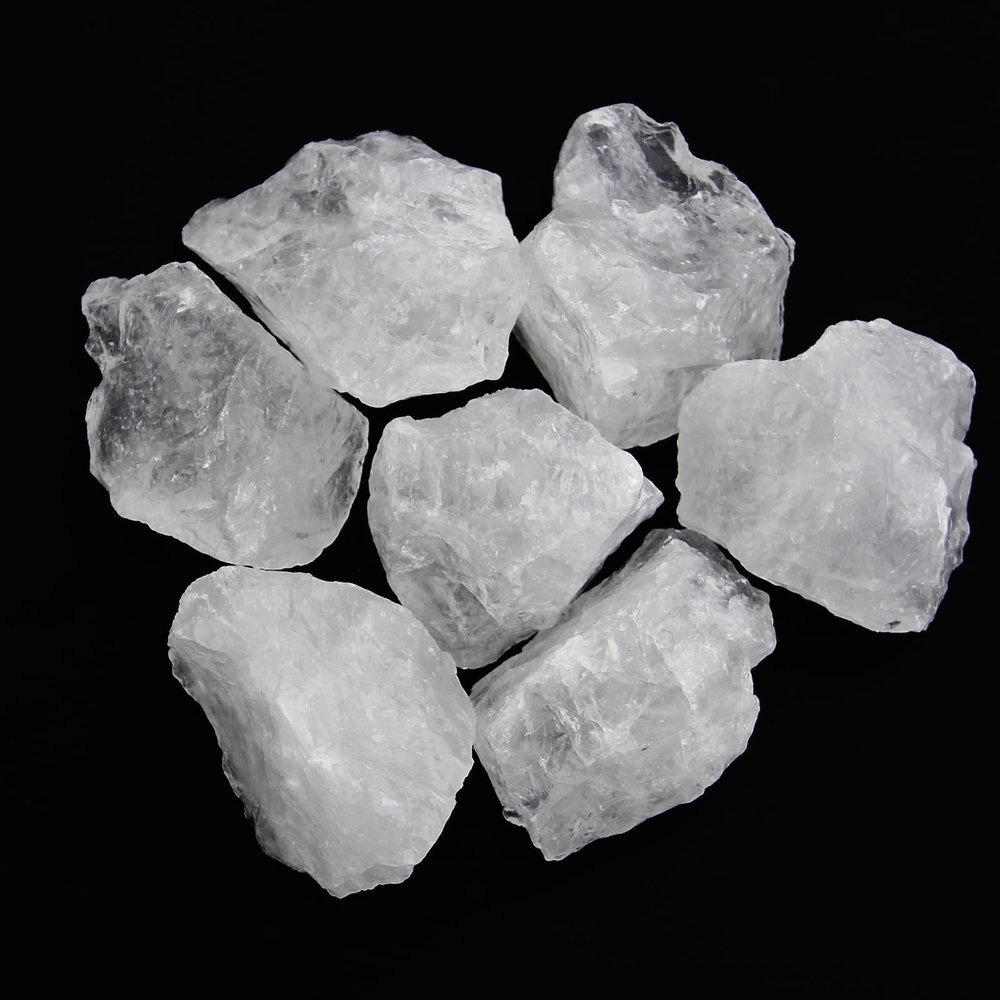 1.1lb Bulk Raw Clear Quartz Stone Rough Crystal-Natural Clear Quartz Raw Stones Crystal for Tumbling, Cabbing, Fountain Rocks, Decoration,Polishing, Wire Wrapping, Wicca & Reiki Crystal Healing