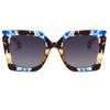 bullabulling Retro Reader Sunglasses Women Men Reading Under the Sun Square Fashion Glasses -Not Bifocals (blue floral, 1.75) view 2