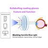 bullabulling Retro Reader Sunglasses Women Men Reading Under the Sun Square Fashion Glasses -Not Bifocals (blue floral, 1.75) view 3