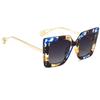 bullabulling Retro Reader Sunglasses Women Men Reading Under the Sun Square Fashion Glasses -Not Bifocals (blue floral, 1.75) view 4