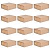12 Pack Set Cardboard Drawer Display Jewelry Boxes, Driew 3.5x3.5 1.4inch Kraft aper Gift Boxes Thick Paper Box Bulk Jewelry Gift Packaging Gift Case Sponge Insert and Lids Small Kraft Paper Box for view 1