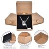 12 Pack Set Cardboard Drawer Display Jewelry Boxes, Driew 3.5x3.5 1.4inch Kraft aper Gift Boxes Thick Paper Box Bulk Jewelry Gift Packaging Gift Case Sponge Insert and Lids Small Kraft Paper Box for view 4