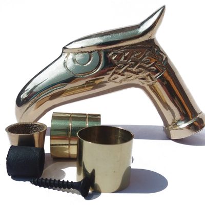 Yusra Gifts Antique Embossed 3.7 Eagle Head Handle for Walking Stick Canes Shaft Vintage-Look Brass Handles with Carved Detailing, 3.7 x 0.8 x 2.4 inches
