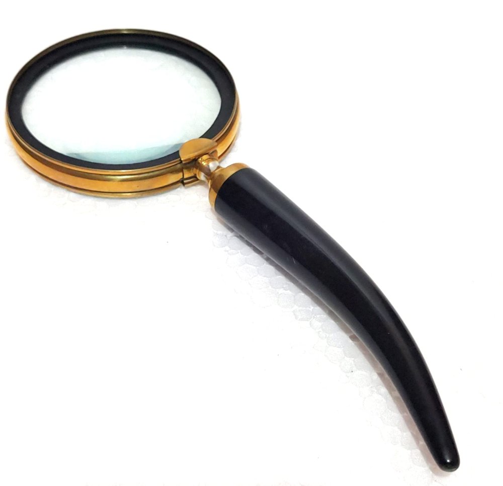 Vimal Nautical Antique Style Magnifying Glass Handheld Reading Magnifier Loupe Glasses 10X with Wooden Rosewood Handle for Book and Newspaper Reading,