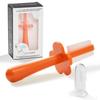 grabease Baby Toothbrush - Double-Sided Toddler Silicone Toothbrush - Dental Silicone Brush for Kids - 1 Count, Orange view 1