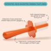 grabease Baby Toothbrush - Double-Sided Toddler Silicone Toothbrush - Dental Silicone Brush for Kids - 1 Count, Orange view 2