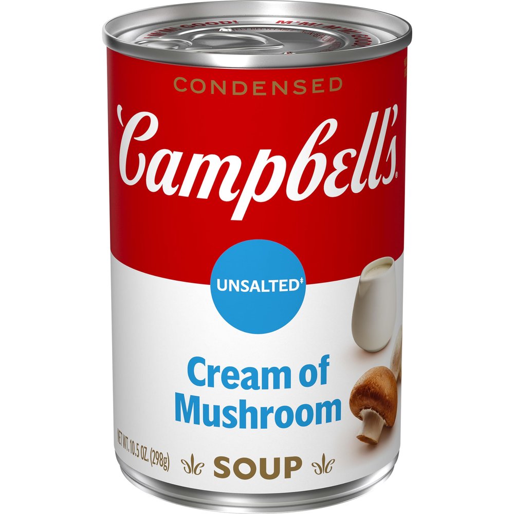 Campbell's Condensed Unsalted Cream of Mushroom Soup, 10.5 oz Can