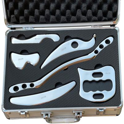 NCCYOOT Gua sha Set, IASTM Tool Gua Sha Stainless Steel Muscle Scraper Set of 6 Picese for Soft Tissue Therapy and Reduce Arms,Legs,Back, Shoulder Muscle Pain(6 pcs)