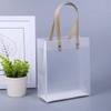 10Pack Clear Gift Bags with Handles Bulk Clear Bouquet Bags PVC Gift Bags Clear Tote Bags Party Favors Bags for Wedding Birthdays Bridal Showers Festival Treat Bag White Frosted Bags Retail Bags view 1