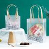 10Pack Clear Gift Bags with Handles Bulk Clear Bouquet Bags PVC Gift Bags Clear Tote Bags Party Favors Bags for Wedding Birthdays Bridal Showers Festival Treat Bag White Frosted Bags Retail Bags view 3