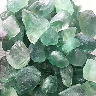 Healing Crystals Tumbled Gemstone Natural Green Fluorite Rough Stones for Home Decoration 200-300g