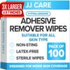 JJ CARE Adhesive Remover Wipes (Pack of 100) 6x7 Large Stoma Wipe, Individually Packed No Sting Medical Adhesive Remover for Skin, Ostomy, Stoma, Colostomy Devices and Dressings view 1