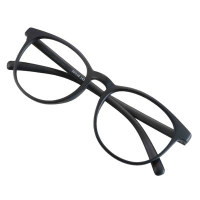 VisionGlobal Blue Light Blocking Glasses for Women, Anti Eyestrain, Computer Reading, TV Glasses, Stylish Oval Frame, Anti Glare (Black, +1.00 Magnification)
