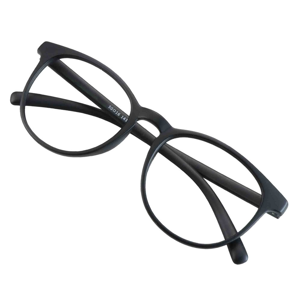 VisionGlobal Blue Light Blocking Glasses for Women, Anti Eyestrain, Computer Reading, TV Glasses, Stylish Oval Frame, Anti Glare (Black, +1.00 Magnification)