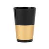 [12 Oz - 10 pk Black-Gold] Black Plastic With Gold Band Goblets Wine Glasses BPA Free 12 Oz Disposable Elegant Drink Cups for Parties Wedding Receptions Reusable Tumblers for EZ CleanUp 10 Pack view 1
