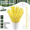 [1000 Count] Yellow Paper Drinking Straws, 7.75 Inch -Restaurant Bulk Pack view 2