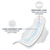 Amazon Basics Thick Maxi Pads with Flexi-Wings for Periods, Extra Long Length, Super Absorbency, Unscented, Size 3, 104 Count (4 Packs of 26) view 4
