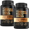 4-in-1 Turmeric and Garlic Supplements with BioPerine  2360mg Turmeric Ginger Root Capsules with Garlic  High Potency Herbal Blend (120 ct, Pack of 2) view 1
