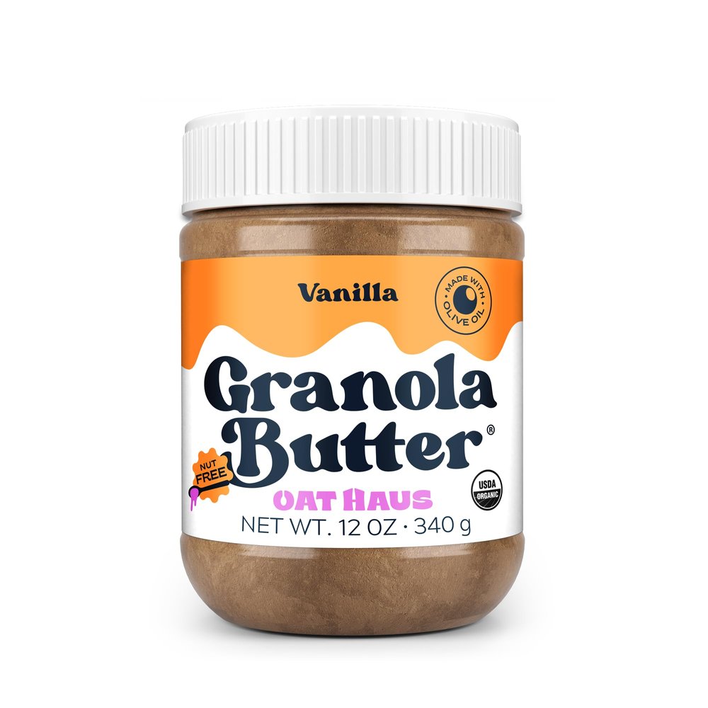 Oat Haus Organic Vanilla Granola Butter | Peanut-free, Almond (Tree-Nut) Free, & School-Safe (Top 8 Allergen Free) | Sunflower Seed & Cookie Butter Alternative | 12 oz (1 Jar)