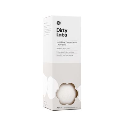 Dirty Labs | 100% New Zealand Wool Dryer Balls | 3 Balls | Shorten Drying Time | Reduce Static & Wrinkles | Dryer Sheet & Fabric Softener Alternative