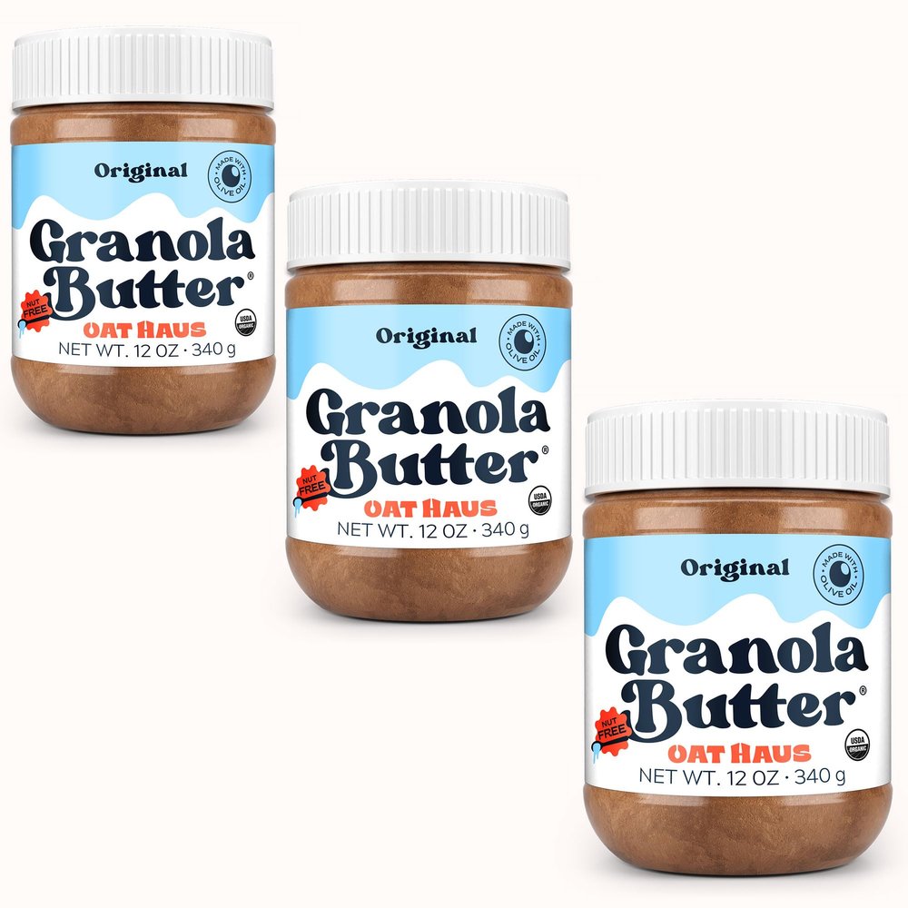 Oat Haus Organic Original Granola Butter | Peanut-free, Almond (Tree-Nut) Free, & School-Safe (Top 8 Allergen Free) | Sunflower Seed & Cookie Butter Alternative | 12 oz (Pack of 3)