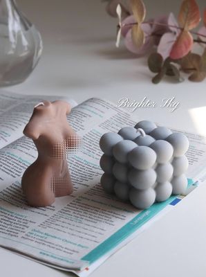 Brighter Sky Bubble Candle Body Candle Set, Aesthetic, Bubble Cube Candle, Premium Natural Wax, Gift for Her, Decorative, Rose & Eucalyptus Scented