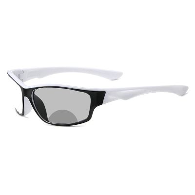 2021 Transition Photochromic Bifocal Reading Glasses for Men Women, Sun protection Outdoor Sports Presbyopia Sunglasses reader (black white, 0 magnification)