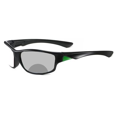 2021 Transition Photochromic Bifocal Reading Glasses for Men Women, Sun protection Outdoor Sports Presbyopia Sunglasses reader (black green, 200 magnification)